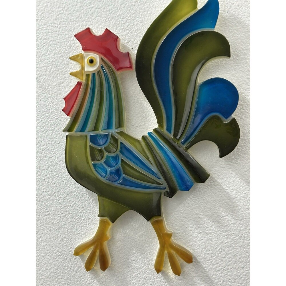 MCM Cottagecore Wondermold Lucite Rooster Large Wall Art UV Glow